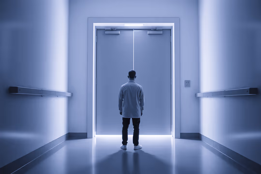 A cool-toned editorial science photograph.